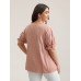 Cotton Square Neck Ruffled Sleeve Shirt