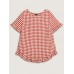 Gingham Print Button Back Blouse Gingham Print Button Back Blouse