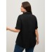 Knotted Front Asymmetrical Hem Blouse