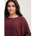 Solid Tiered Ruffles Split Hem Blouse Solid Tiered Ruffles Split Hem Blouse