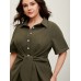 Knotted Front Asymmetrical Hem Blouse