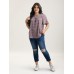 Floral Ruffle Sleeve Gathered Round Neck Blouse