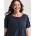 Pure Cotton Pleated Puffy Sleeve Blouse