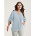 Petal Sleeve Toothpick Pleats Shirt