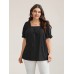 Cotton Square Neck Ruffled Sleeve Shirt