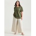Pure Cotton Pleated Puffy Sleeve Blouse