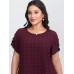 Textured Color Contrast Petal Sleeve Blouse