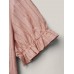 Cotton Square Neck Ruffled Sleeve Shirt