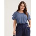 Toothpick Pleat Layered Flutter Sleeve Blouse Toothpick Pleat Layered Flutter Sleeve Blouse