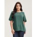 Solid Tiered Ruffles Split Hem Blouse Solid Tiered Ruffles Split Hem Blouse