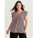 Leopard Print Flutter Sleeve Button Blouse