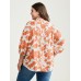 Sweet Floral Print Button Front Blouse Sweet Floral Print Button Front Blouse