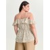 Floral Print Ruffled Cold Shoulder Blouse Floral Print Ruffled Cold Shoulder Blouse