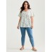 Colorful Polka Dots Drawstring Ruched Blouse