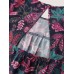 Bright Floral Texture Open-Back Blouse Bright Floral Texture Open-Back Blouse
