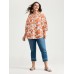 Sweet Floral Print Button Front Blouse Sweet Floral Print Button Front Blouse