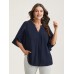 Petal Sleeve Toothpick Pleats Shirt