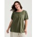 Pure Cotton Pleated Puffy Sleeve Blouse