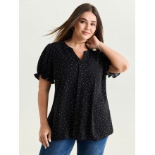 Micro Dots Charm Pleated Blouse