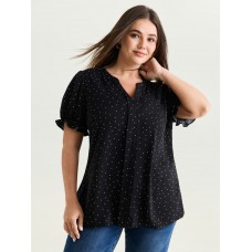 Micro Dots Charm Pleated Blouse