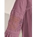 Pure Cotton Sheer Lace Trim Blouse Pure Cotton Sheer Lace Trim Blouse