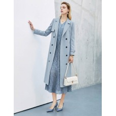 Long Double-Breasted Trench Coat