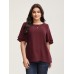 Solid Tiered Ruffles Split Hem Blouse Solid Tiered Ruffles Split Hem Blouse