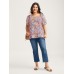 Floral Square Neck Fit and Flare Blouse