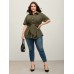 Knotted Front Asymmetrical Hem Blouse