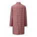 Red Plaid Straight Cut Midi Coat