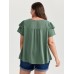 Pure Cotton Layered Sleeve Flowy Blouse