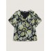 Floral Print Ruffled Edges Blouse