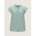 Cotton Check Print Ruffled Sleeve Blouse Cotton Check Print Ruffled Sleeve Blouse