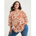 Sweet Floral Print Button Front Blouse Sweet Floral Print Button Front Blouse