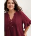 Toothpick Pleats Ruffled Sleeve Solid Blouse Toothpick Pleats Ruffled Sleeve Solid Blouse