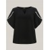 Color Contrast Petal Sleeve Shirt Color Contrast Petal Sleeve Shirt