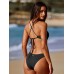 Black Twist Backless Bikini Top