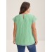 Textured Sheer Lined Flutter Sleeve Blouse