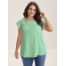Textured Sheer Lined Flutter Sleeve Blouse