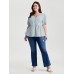 Textured Fit And Flare Plain Blouse Textured Fit And Flare Plain Blouse