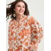 Sweet Floral Print Button Front Blouse Sweet Floral Print Button Front Blouse