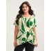 Abstract Print Knotted Blouse