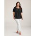 Cotton Square Neck Ruffled Sleeve Shirt