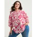 Sweet Floral Print Button Front Blouse Sweet Floral Print Button Front Blouse