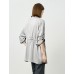 Gray Tencel Waist-Defining Mid-Length Shirt Cardigan