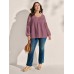 Pure Cotton Sheer Lace Trim Blouse Pure Cotton Sheer Lace Trim Blouse