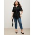 Knotted Front Asymmetrical Hem Blouse