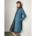 Blue Double-Breasted Trench Coat Blue Double-Breasted Trench Coat