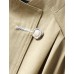 Floral Cuff Stand-Up Collar Belted Trench Coat