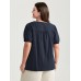 Pure Cotton Pleated Puffy Sleeve Blouse